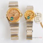 Swiss Quality Omega Double Eagle Couple Watches Copy 2-Tone Champagne Dial